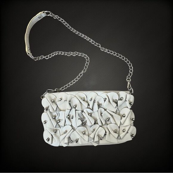 Frosting By Mary Norton Handbags - Frosting By Mary Norton Cream Leather with Petals and Silver-tone Accent Bag